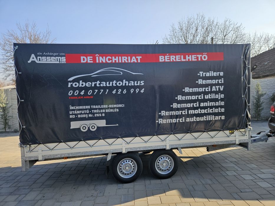 De inchiriat remorca de 4 metri cu prelata 2000- 2500 kg, trailere 4-5