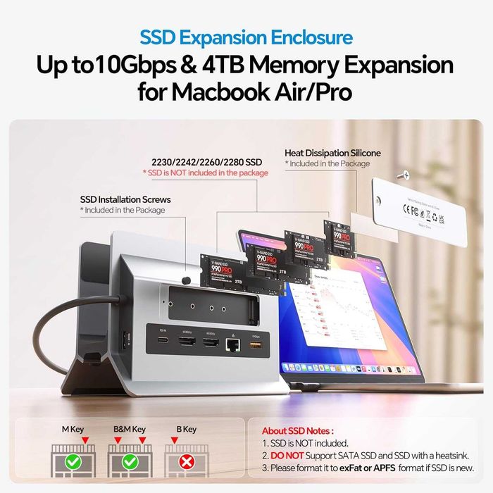 Докинг станция PULWTOP 10 in 1 за MacBook