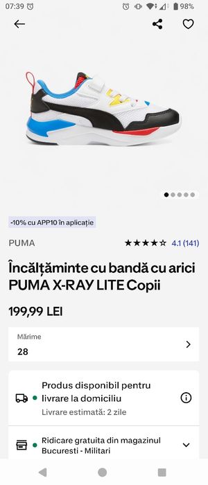 Pantofi sport de vara, Puma, marimea 28