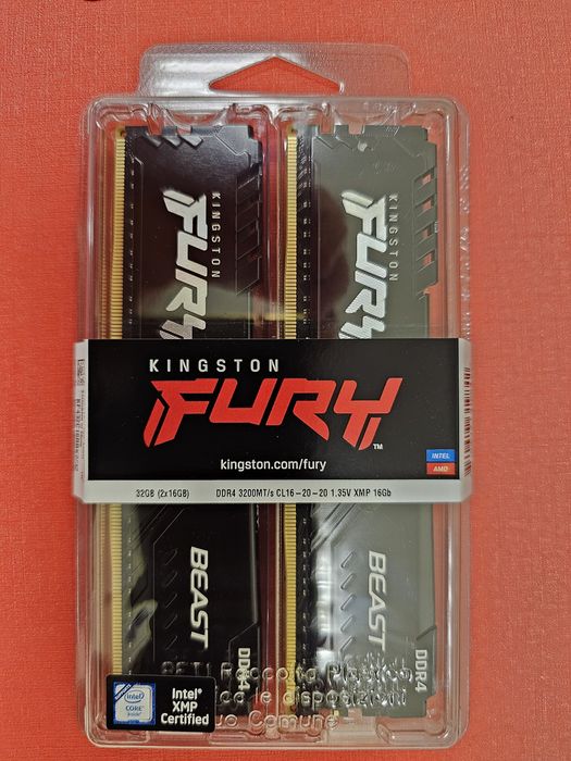 Нова 32GB(2x16GB) DDR4 3200Mhz CL16 Kingston FURY доживотна  гаранция!