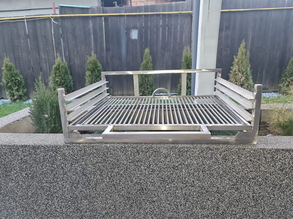 Gratar camping inox rulota si grilaj inox