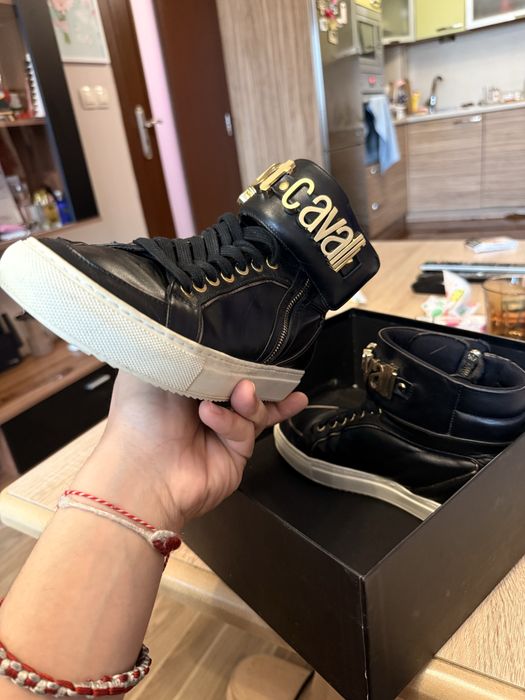 Оригинални Just Cavalli кожени обувки – висок клас, с кутия