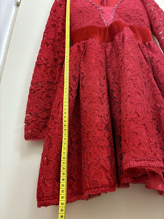 Rochie de ocazie superba din catifea si dantela rosie