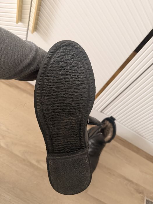 Ботинки зимние, кожанные