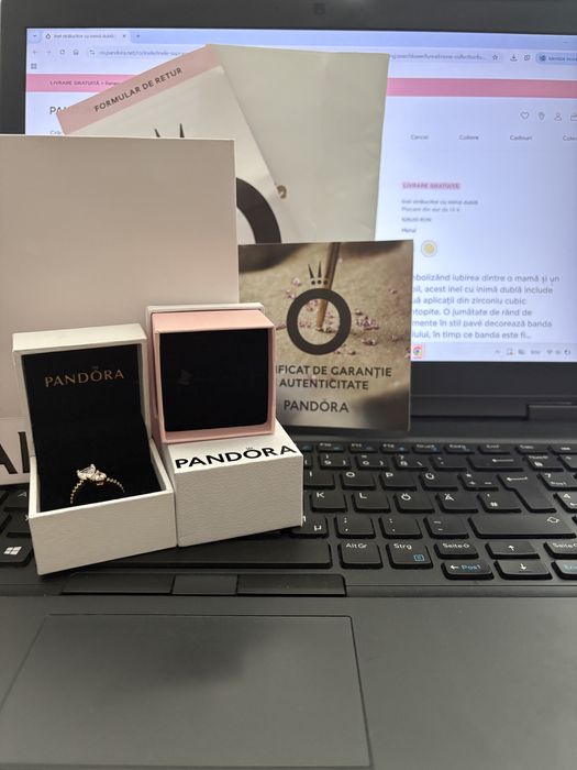 inel pandora nou placat 18k aur