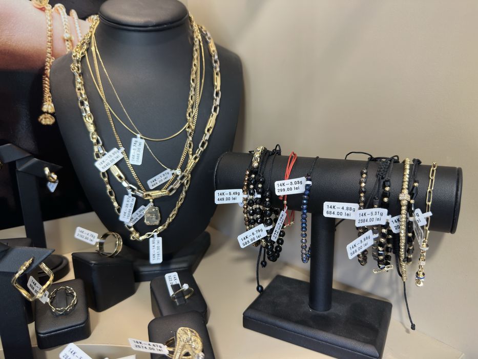 Bijuterii aur 14k 18k 585 750 lant bratara cercei  inel dama, barbat colier