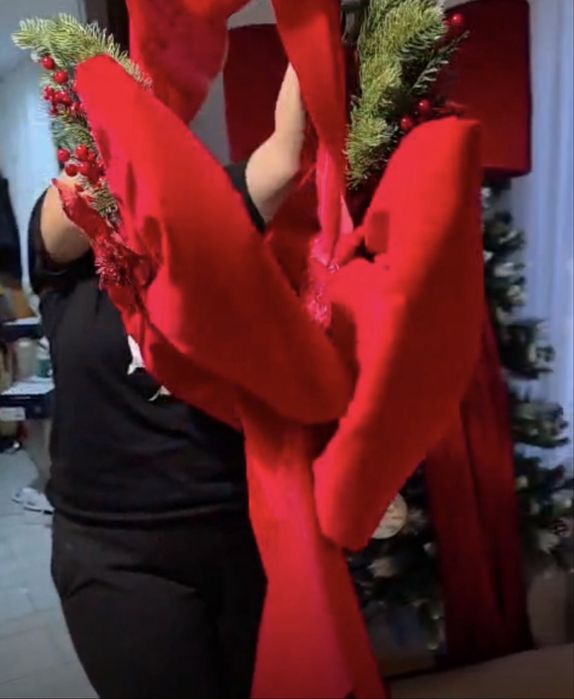 Decoratiune fundă dublă catifea pentru usă,pe albele parti ale usii