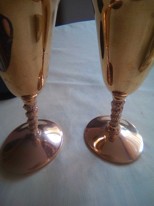 Позлатени английски сватбени чаши