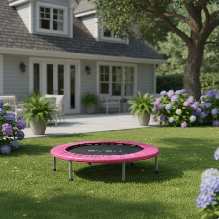 Батут без мрежа Byox 101cm/96cm — розов и син, до 100 кг