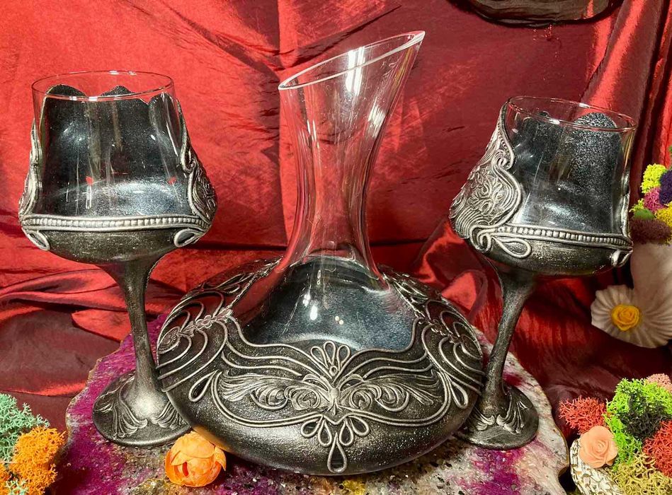 Декантер с две чаши в сребро