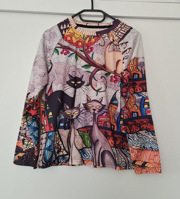 Bluza sic cu imprimeu pisici