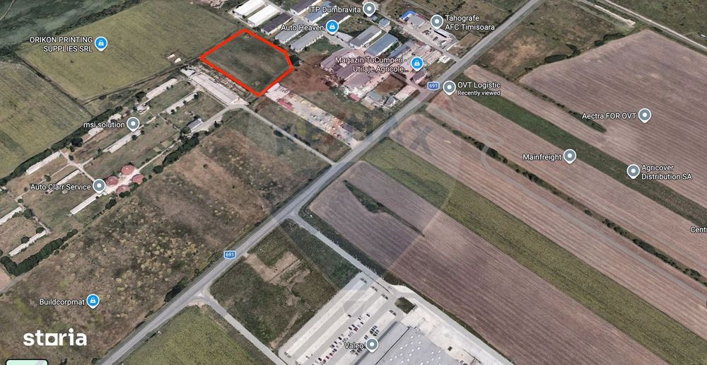Teren industrial/logistic de vânzare 13,933mp Giarmata / DJ691 KM9