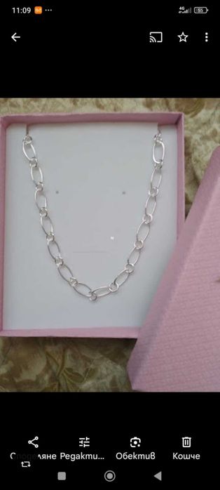 Масивен,сребърен ланец, за дама / момче/момиче.Масивна сребърна гривна