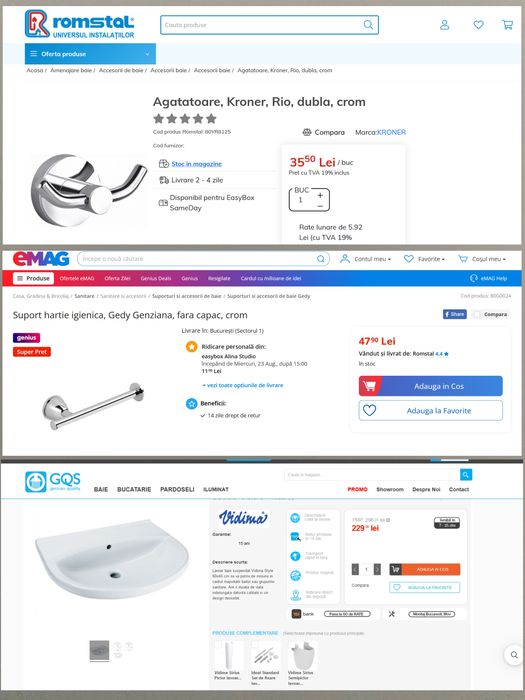 Sanitare baie neutilizate