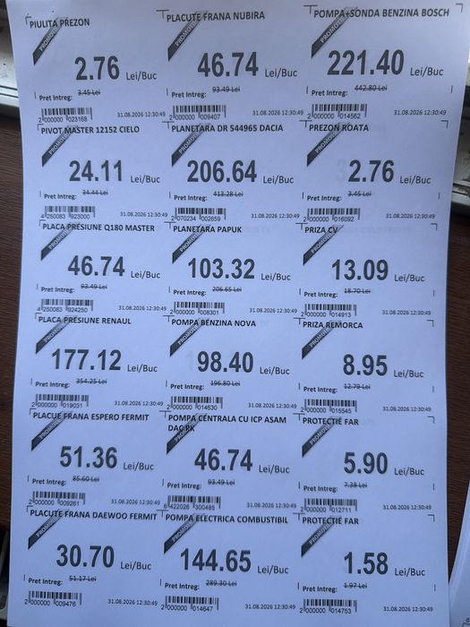 Piese Auto vechi Dacia,Matiz, Tico 1300,Papuc Cielo