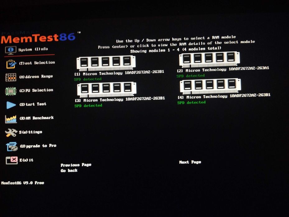 DDR4 64Gb ECC - (4 x 16Gb) Crucial  2400MHz PC4-19200E