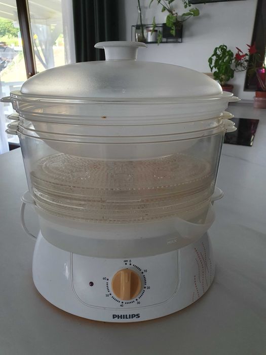 Aparat de gatit cu aburi Philips (Steamer fierbator cu abur), 3 cosuri