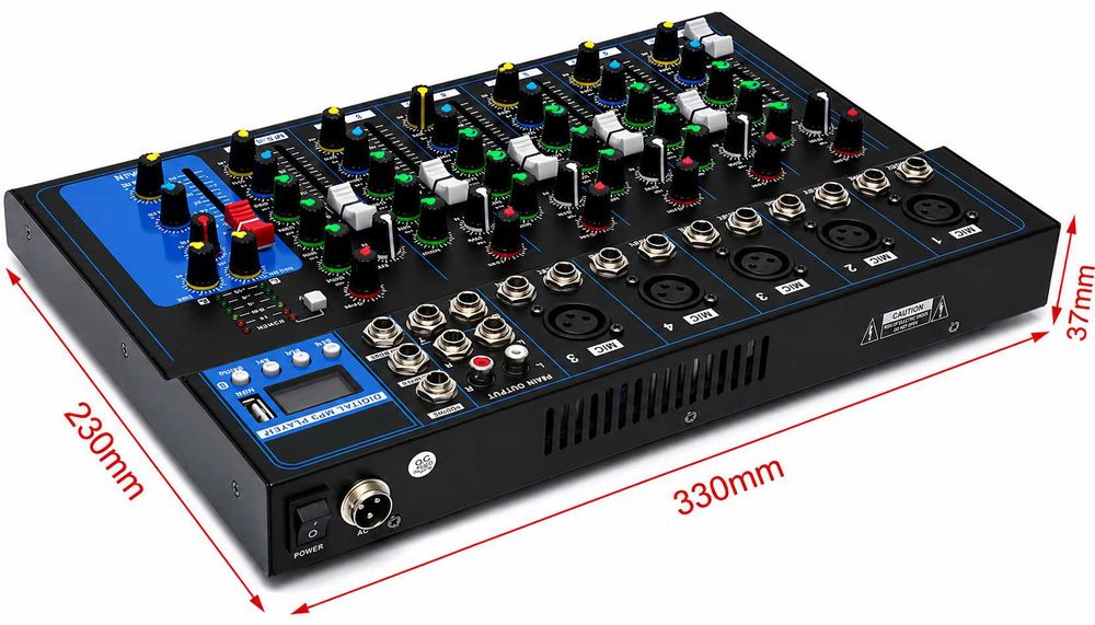 Pasiv mixer audio profesional 7 canale F7-MB pentru boxe active Bluetooth USB Mp3 Egalizator