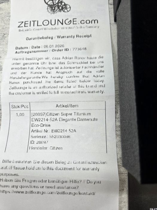 Citizen Дамски часовник, Eco-Drive Titanium EW2214-52A