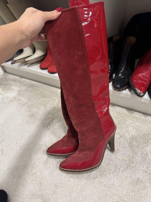 Италианки червени ботуши и Zara