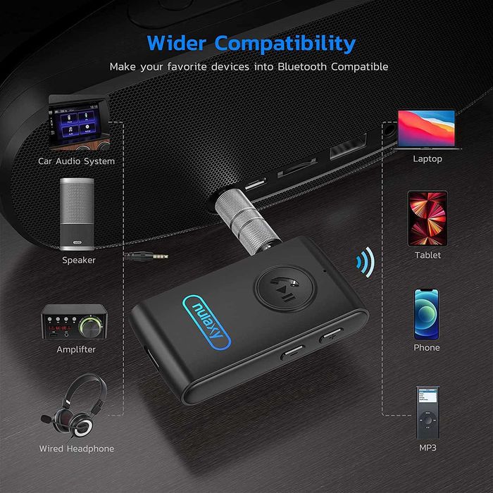 Nulaxy Bluetooth 5.0 трансмитер за телефон,Stereo