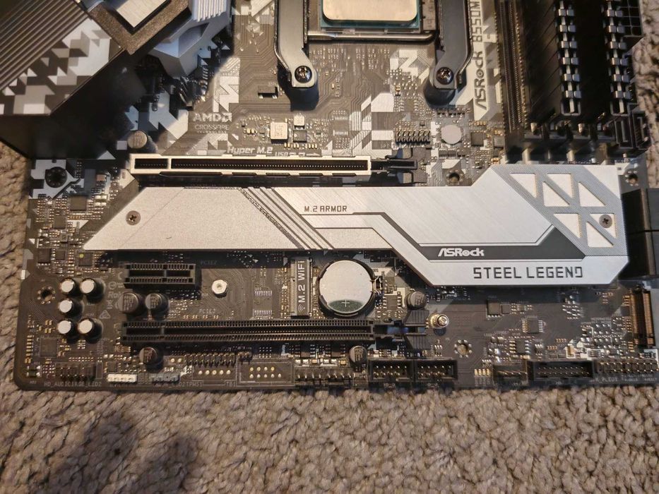 ASRock B550M Steel Legend + AMD Ryzen 5 5500GT 6-Core + 32GB DDR4, 500GB NVMe + Охладител