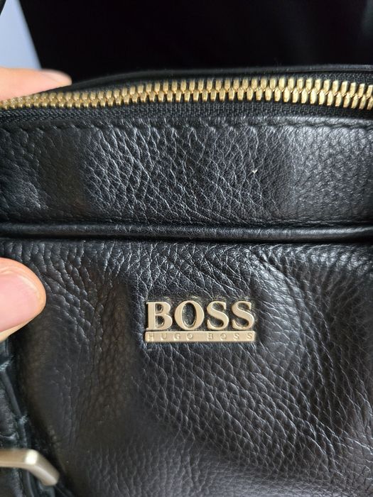 Geanta din piele de vițel Hugo Boss