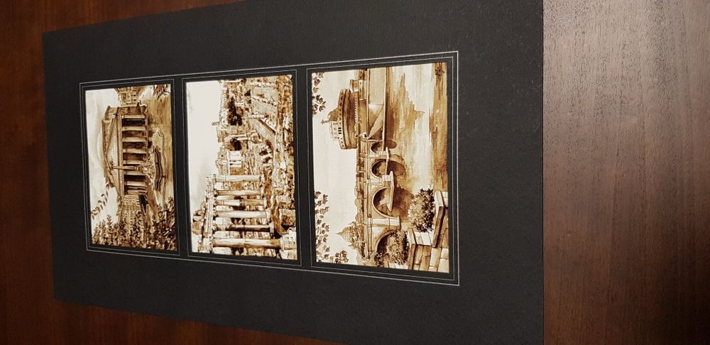 Acuarela diferite locuri renumite din Roma