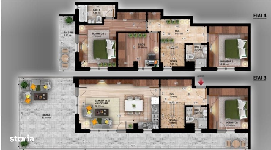 Duplex 5Cam. Bloc P+4. Vata Bazaltica,Tripan / Mutare Imediata!