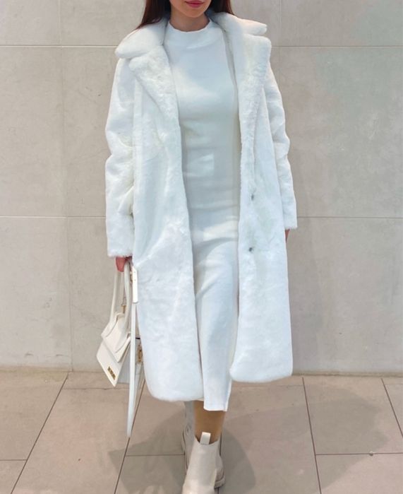 эко шуба белого цвета