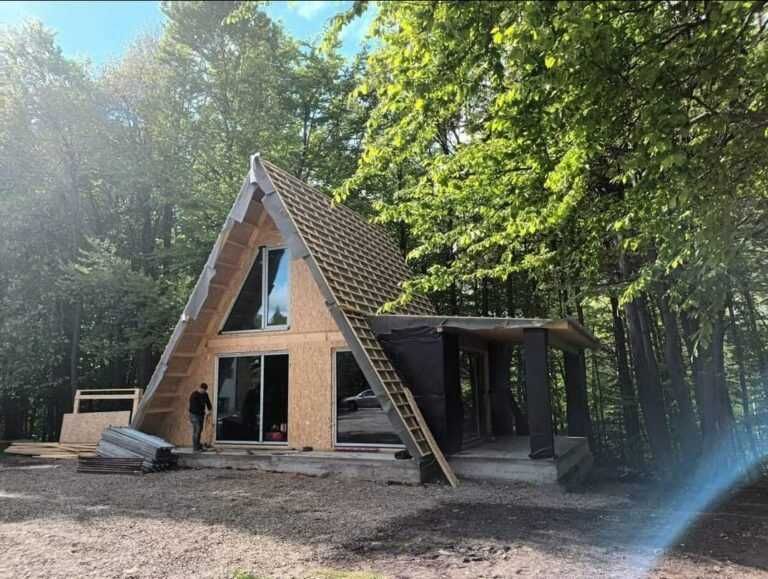 Cabana stil A-Frame, Foisoare, Terase si case din structura de lemn