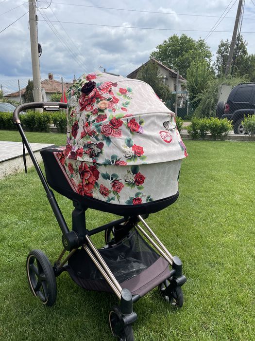 Кош за новородено и тапицерия Cybex Priam 4 Lux Spring Blossom