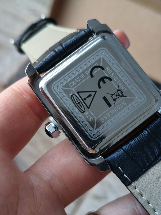 Ceas unisex bărbătesc OIDEA – pătrat – curea din piele naturală – nou