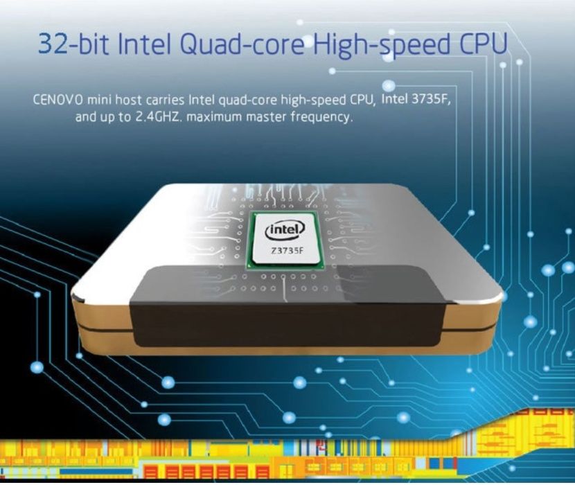 Мини компютър Cenovo: Windows 10+Android 4.4