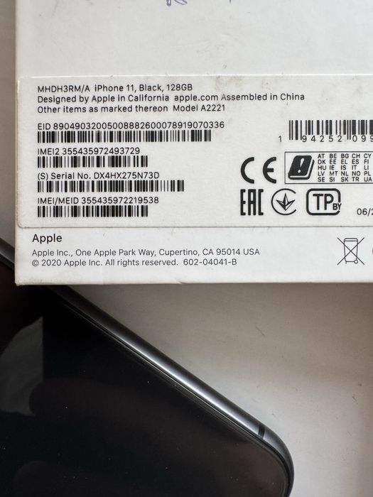 Iphone 11 Black 128GB EAC в идеальном состоянии