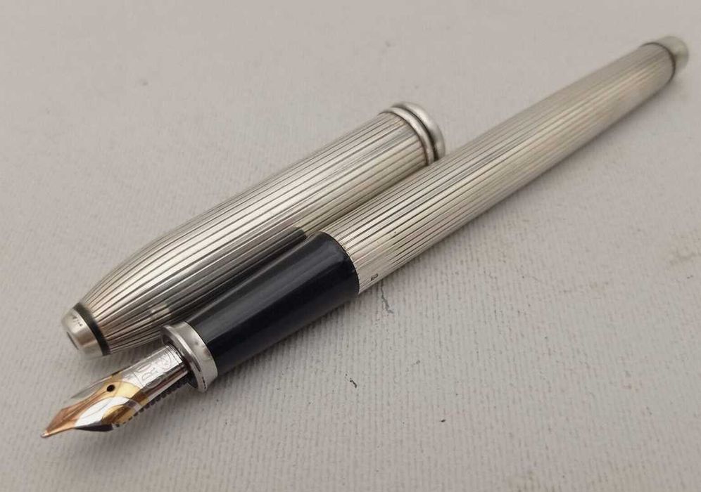 Stilou CROSS Townsend , Argint masiv, penita aur 18K bicolor, rar