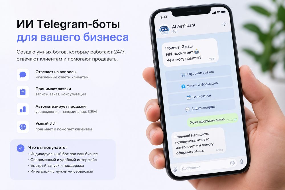 Создание ИИ Telegram-ботов для бизнеса