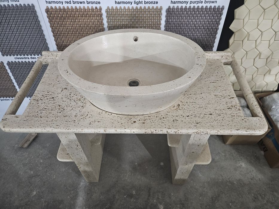 Chiuvete Lavoar baie -  import Italia , travertin si marmura compozita