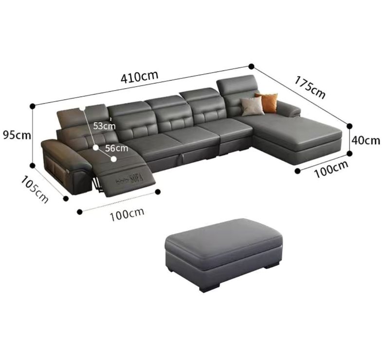 Модульный кожаный диван