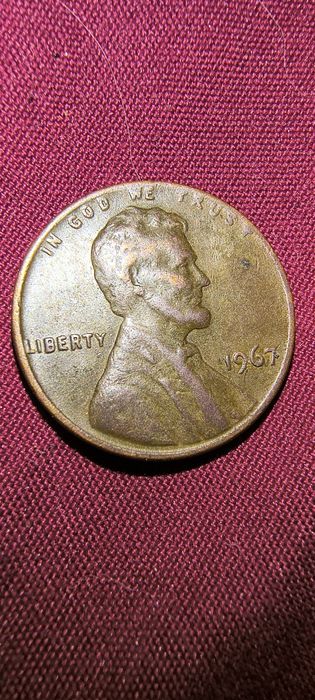 Линкълн пени от 1967 г. Без маркировка на монетния двор - РЯДЪК надпис