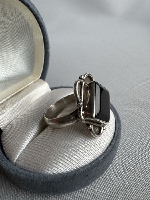 Inel din argint si onix