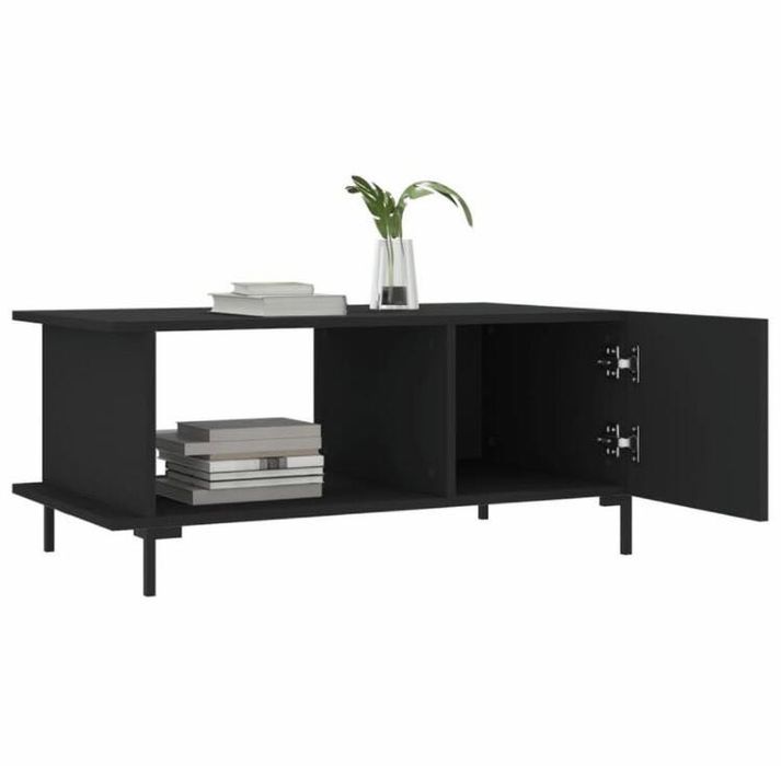 Măsuță de cafea, negru, 90x50x40 cm, lemn prelucrat