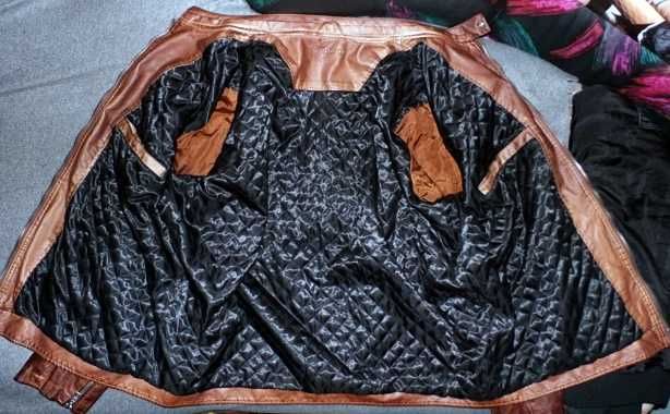 кафяво кожено яке