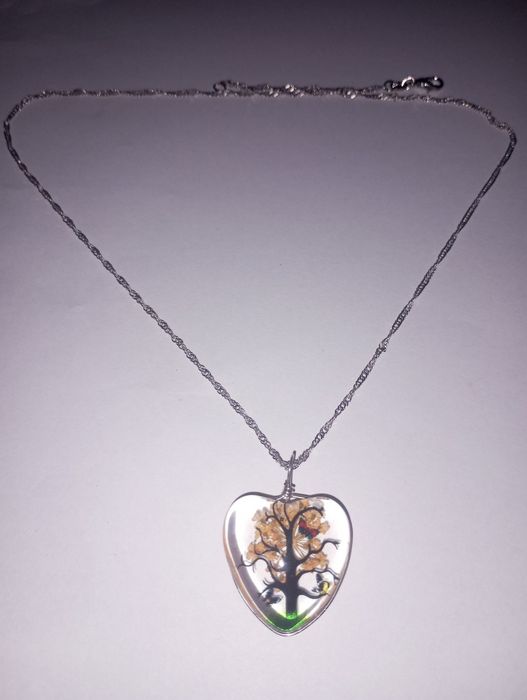 Colier argint 925 cu inimă de cristal
