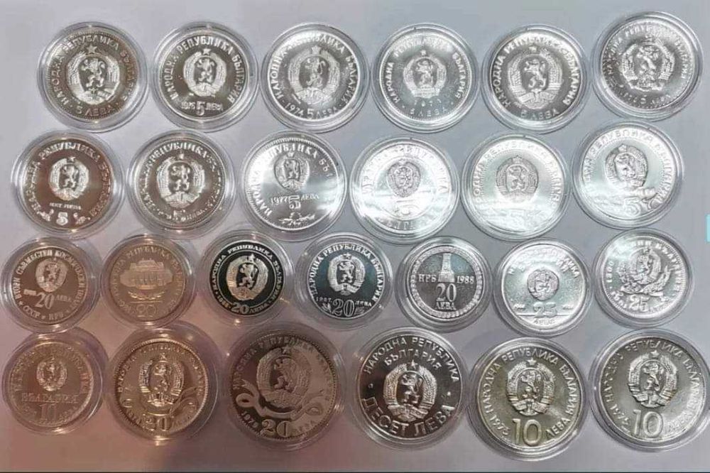 колекция български сребърни юбилейни монети БНБ