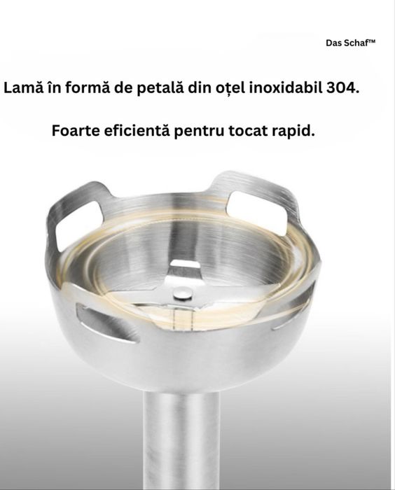 Blender Vertical putere 1000 W Das Schaf™- tocator 500ml, pahar gradat 700ml, lama inox, functie turbo – INCLUDE perie electrica pentru curatat