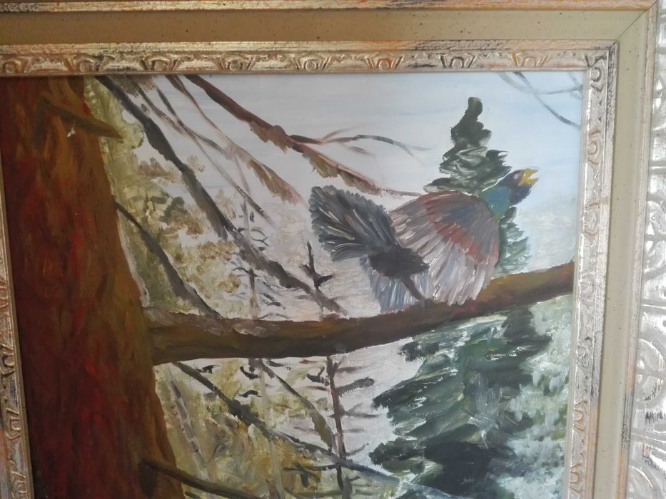 Красива картина и малки грамофонни плочи.