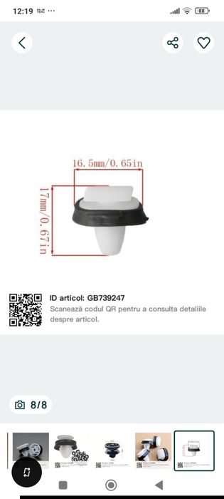 Clipsuri pentru fixarea tapițeriei interioare pe portierele auto