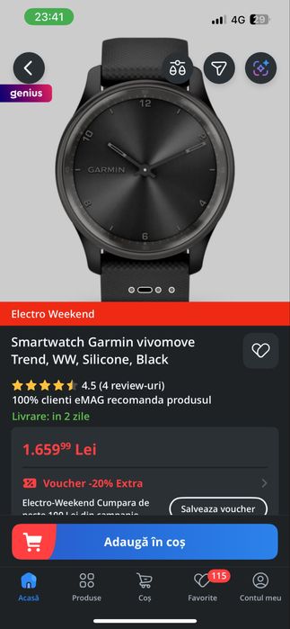 Smartwatch Garmin Vivomove Trend