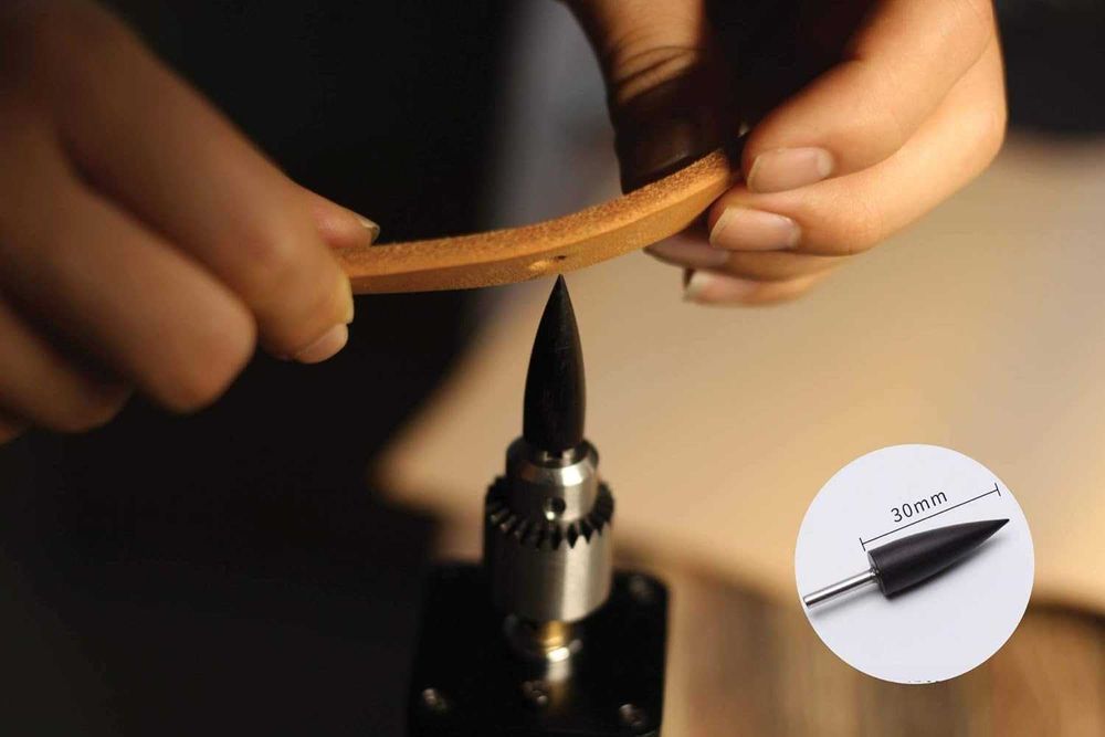 Set profesional burnisher electric pielarie, curele, piele vegetala